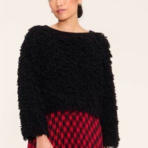 Woolrich loopy yarn crewneck pullover sweater size small new black